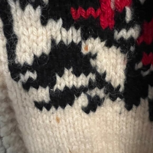 Cowichan Curling style Vintage 1960's Wool Sweater, Bulldozer - Picture 16 of 16